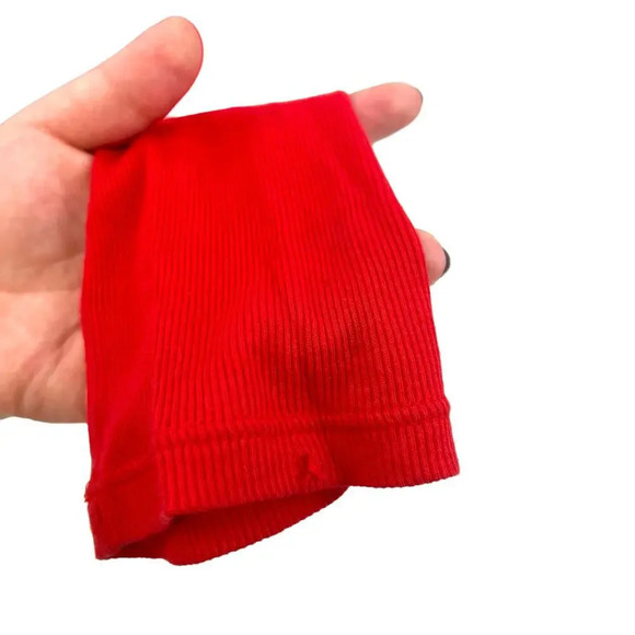 Balmain Red Cotton Ribbed Long Sleeve Scoop Neck Tee‎ Shirt Size XL **Flawed - Picture 8 of 12